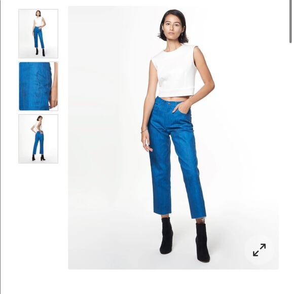 The Kit cropped Alexa jeans ocean grain denim spandex blue jeans size 4 nwt - Picture 1 of 9